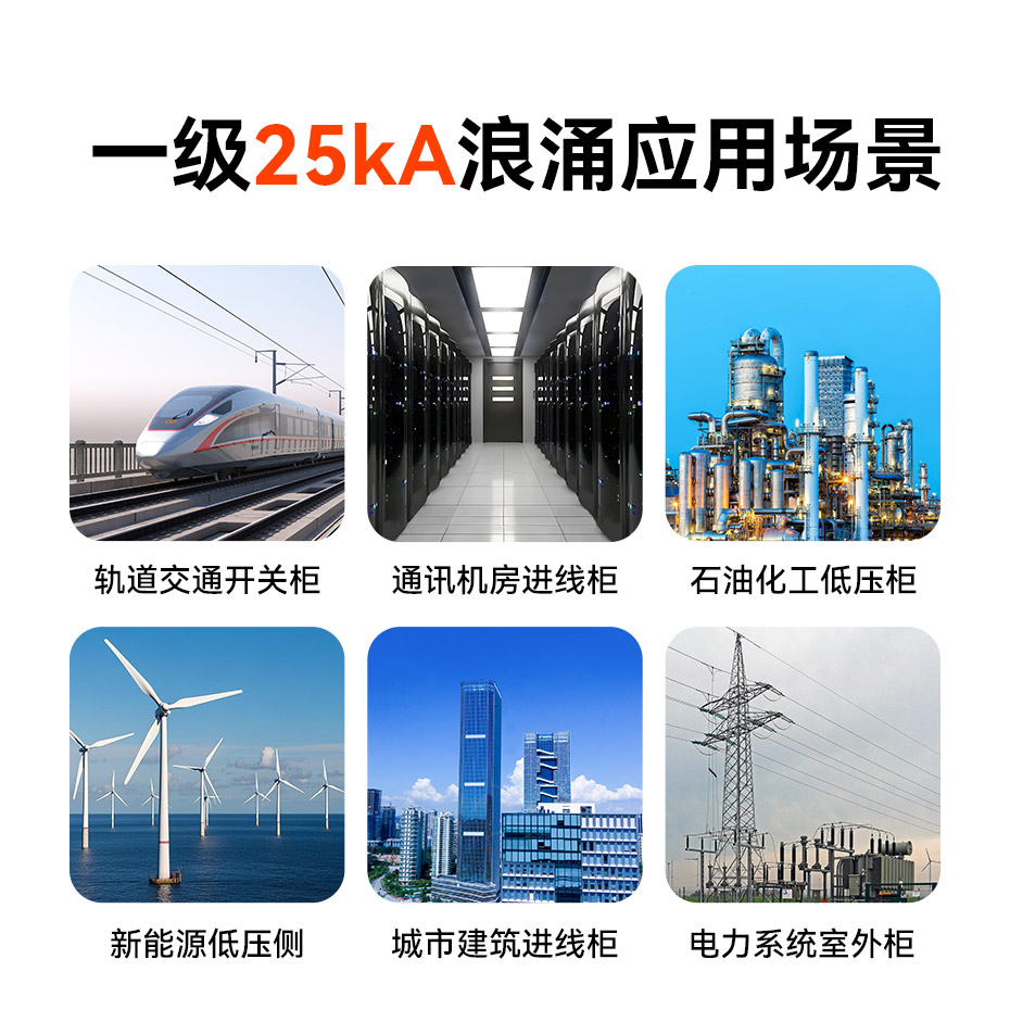 一級25kA浪涌保護(hù)器應(yīng)用場景-石油 石化 軌道交通 數(shù)據(jù)機(jī)房