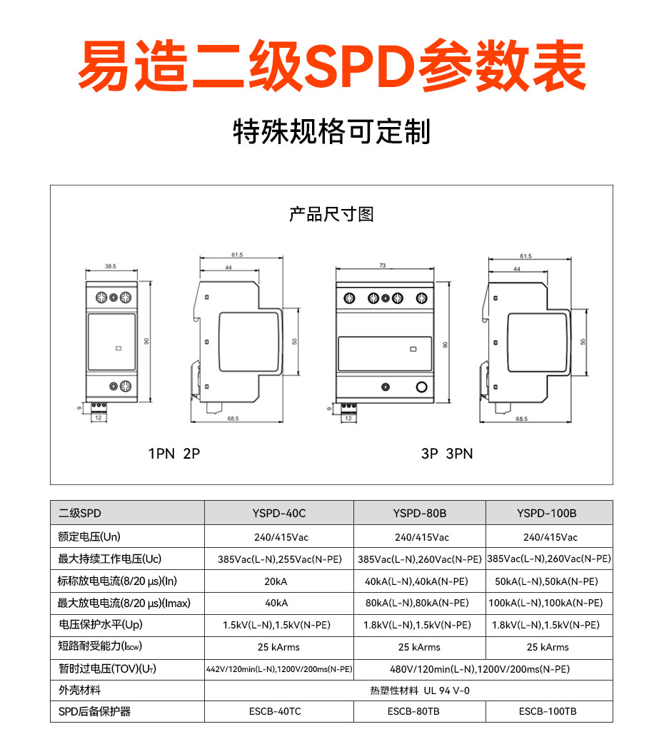 二級(jí)浪涌保護(hù)器型號(hào)